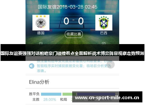 国际友谊赛强强对话前瞻豪门碰撞看点全面解析战术博弈阵容观察走势预测 国际友谊赛强强对话前瞻豪门碰撞看点全面解析战术博弈阵容观察走势预测